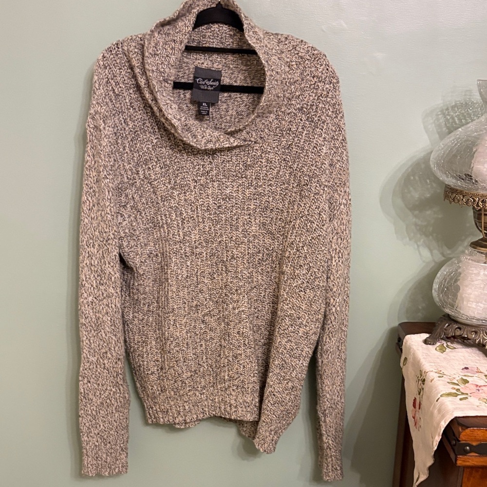 Civil Society Sweater Mens XL Shawl Collar Knit Pullover Cozy Casual Neutral
